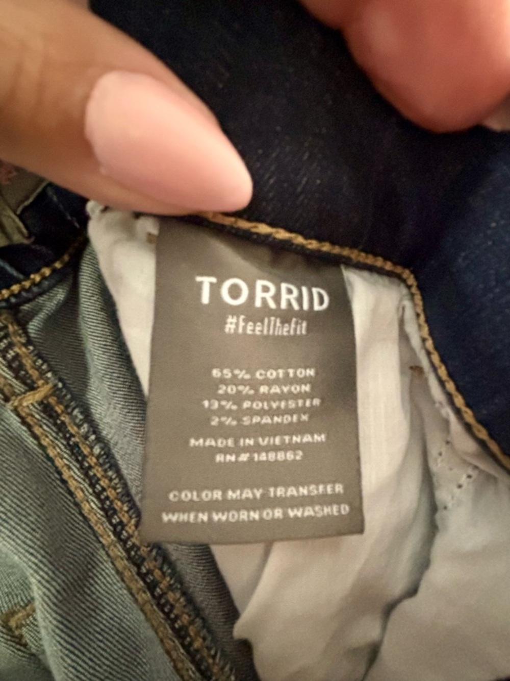 torrid Feel The Fit Dark Blue Distressed Straight Leg Jeans - Picture 8 of 9